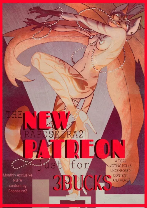 Thumbnail Art Nouveau-Inspired Poster for Patreon by Raposeira | Furry Ambiance