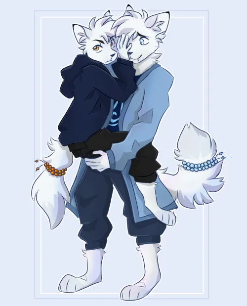 Thumbnail Ahxyll's Salven and Calid Comish Art | Furry Visions