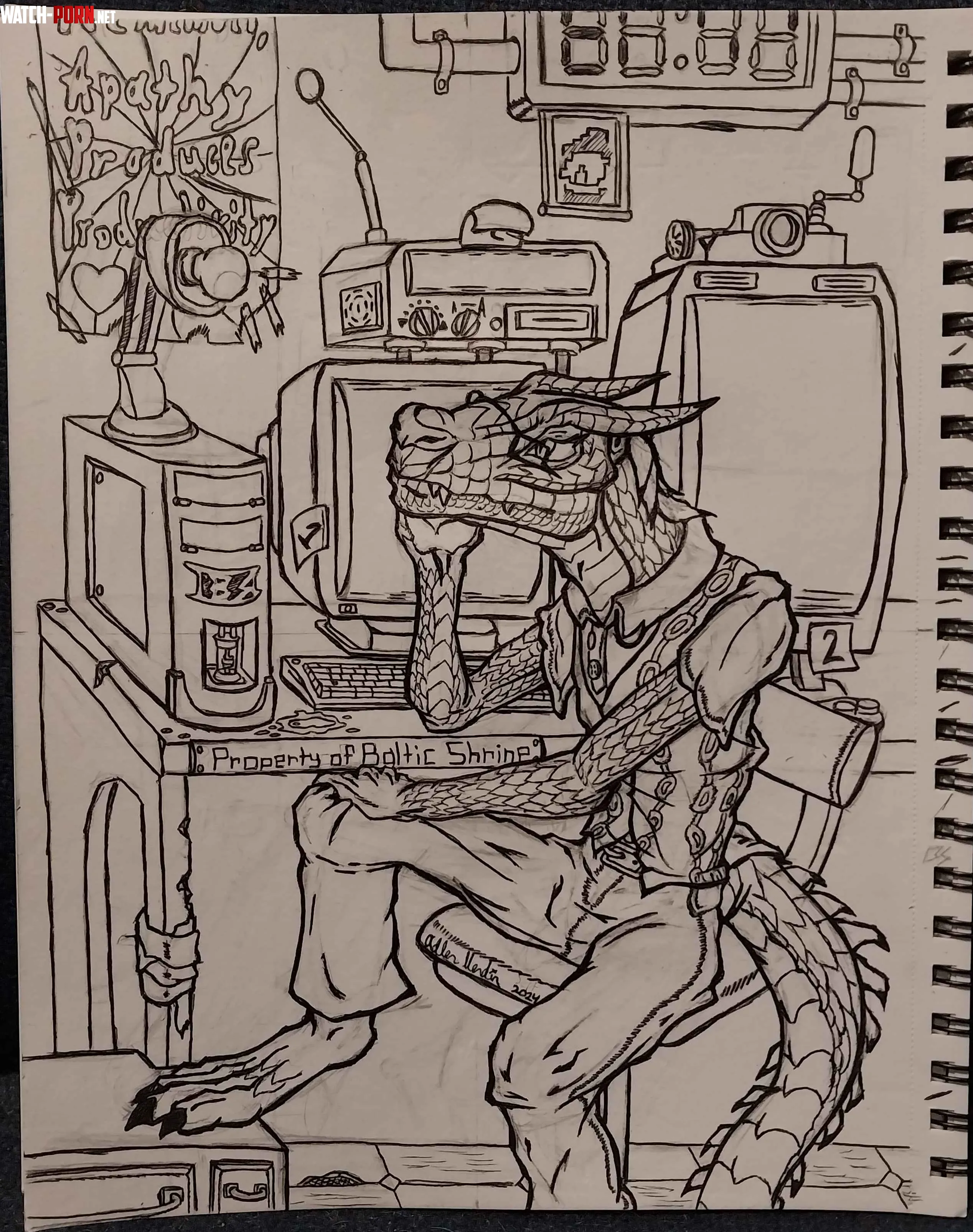 Monochrome Digital Daydreams WIP Art by Me by Radder_Adder