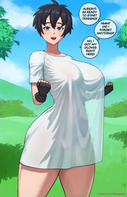 Thumbnail Videl from Dragon Ball Gets a Busty Makeover by Bazaarthrone