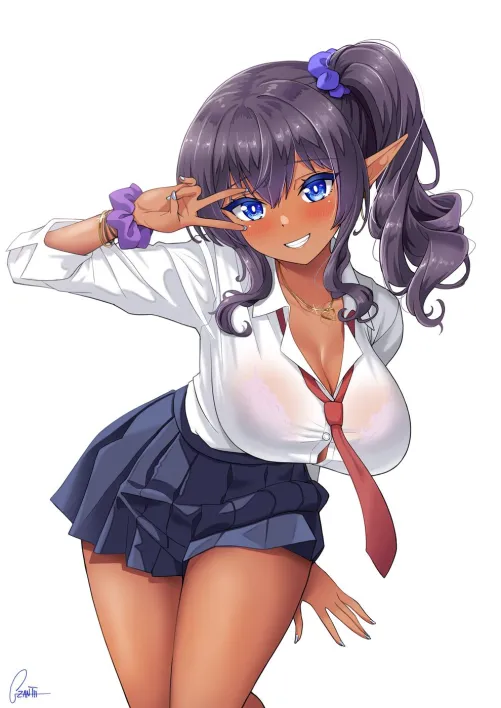 Thumbnail Gyaru Elf OC by Gzanth | ElfHentai