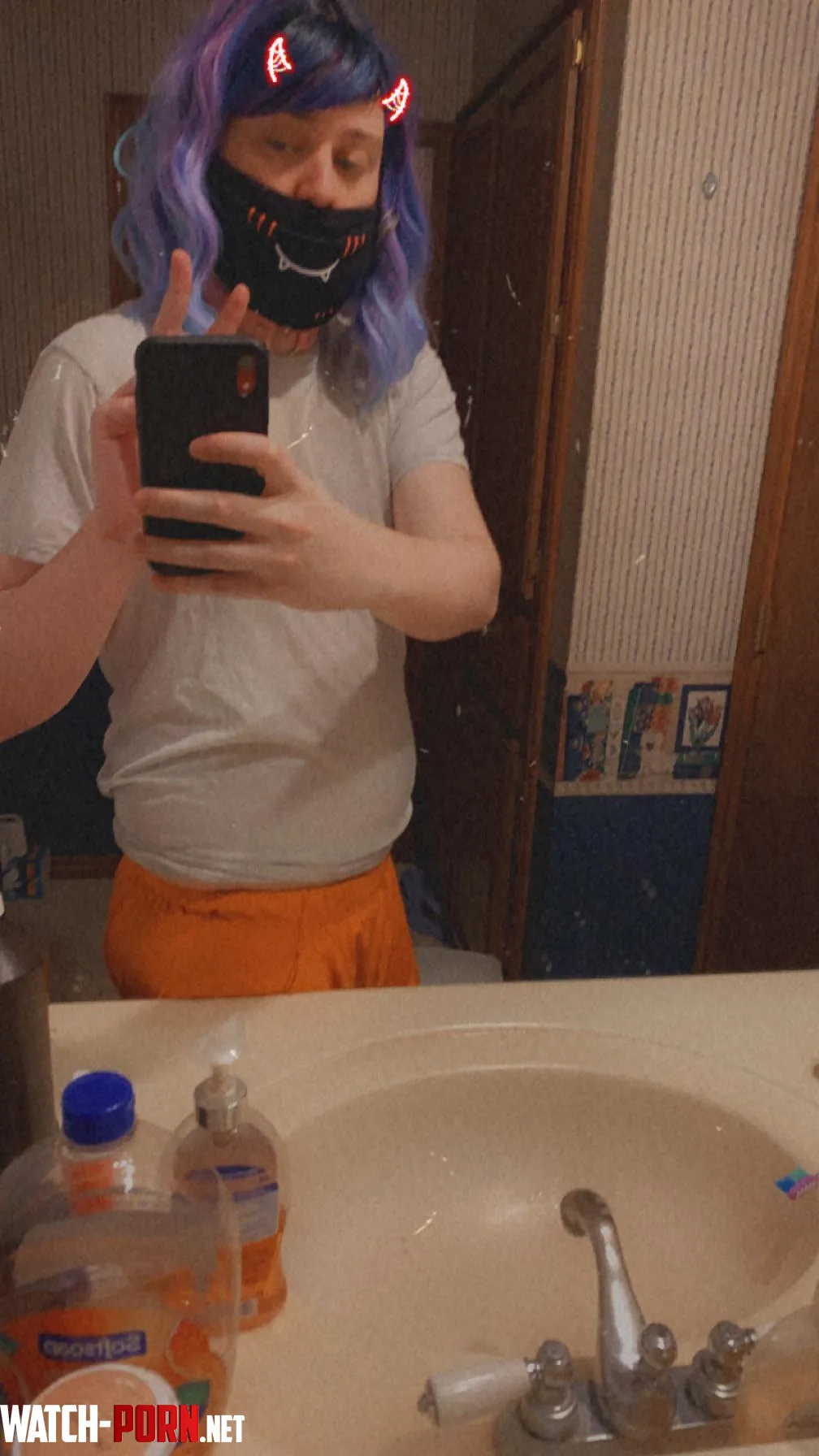 Femboy in orange nike shorts  by deenah_socks