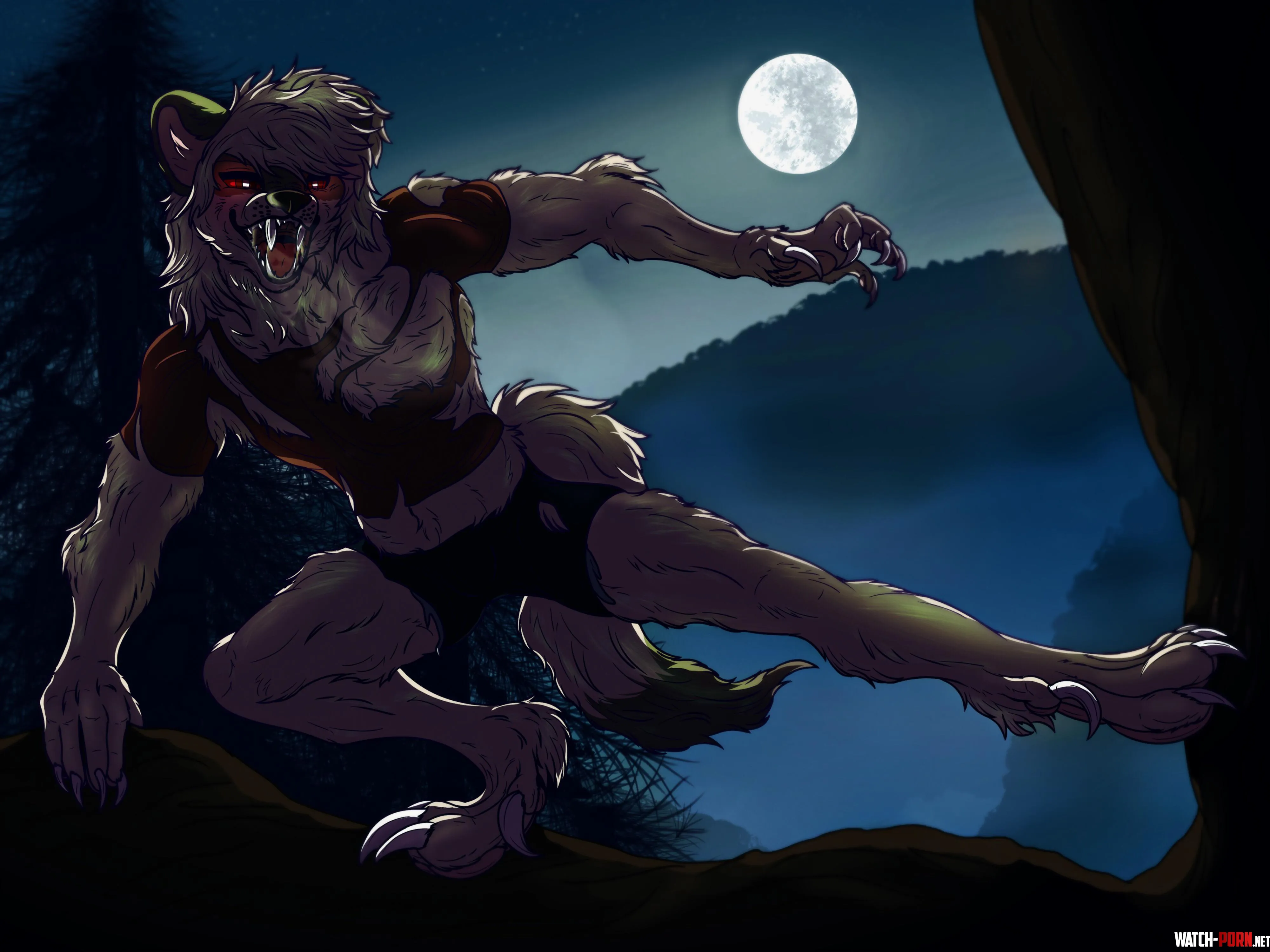 Wereferret Spooky birthday gift for uItsKyu art by me by FarragoTheFox