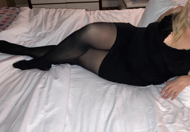 Thumbnail Black Hose Elegance: Dahoochman's Wife Strikes a Pose in Pantyhose