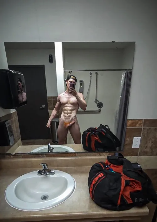 Thumbnail Gym Adventures: Another Wank Session in the Bathroom by gymbruhhhhh