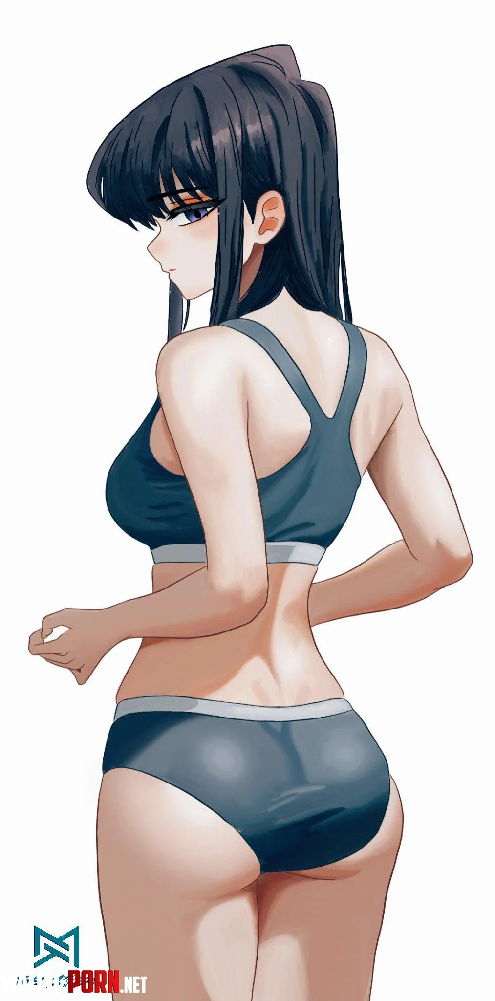 KomiSan Wearing Her Sports Bra And Panties Komi Cant Communicate by Csxc