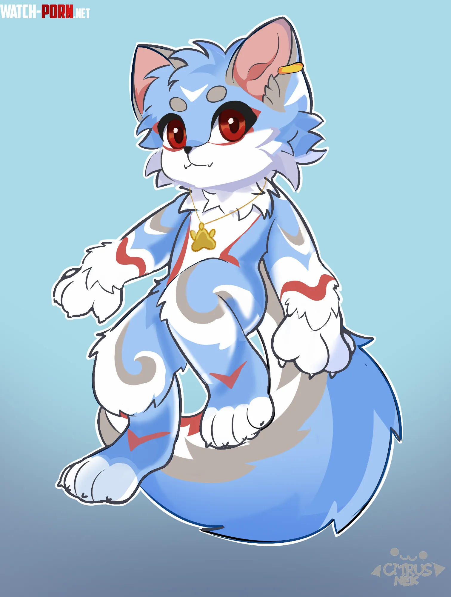 ArtCommission Kemono chibi for uBigPosition318 by Citrusnek