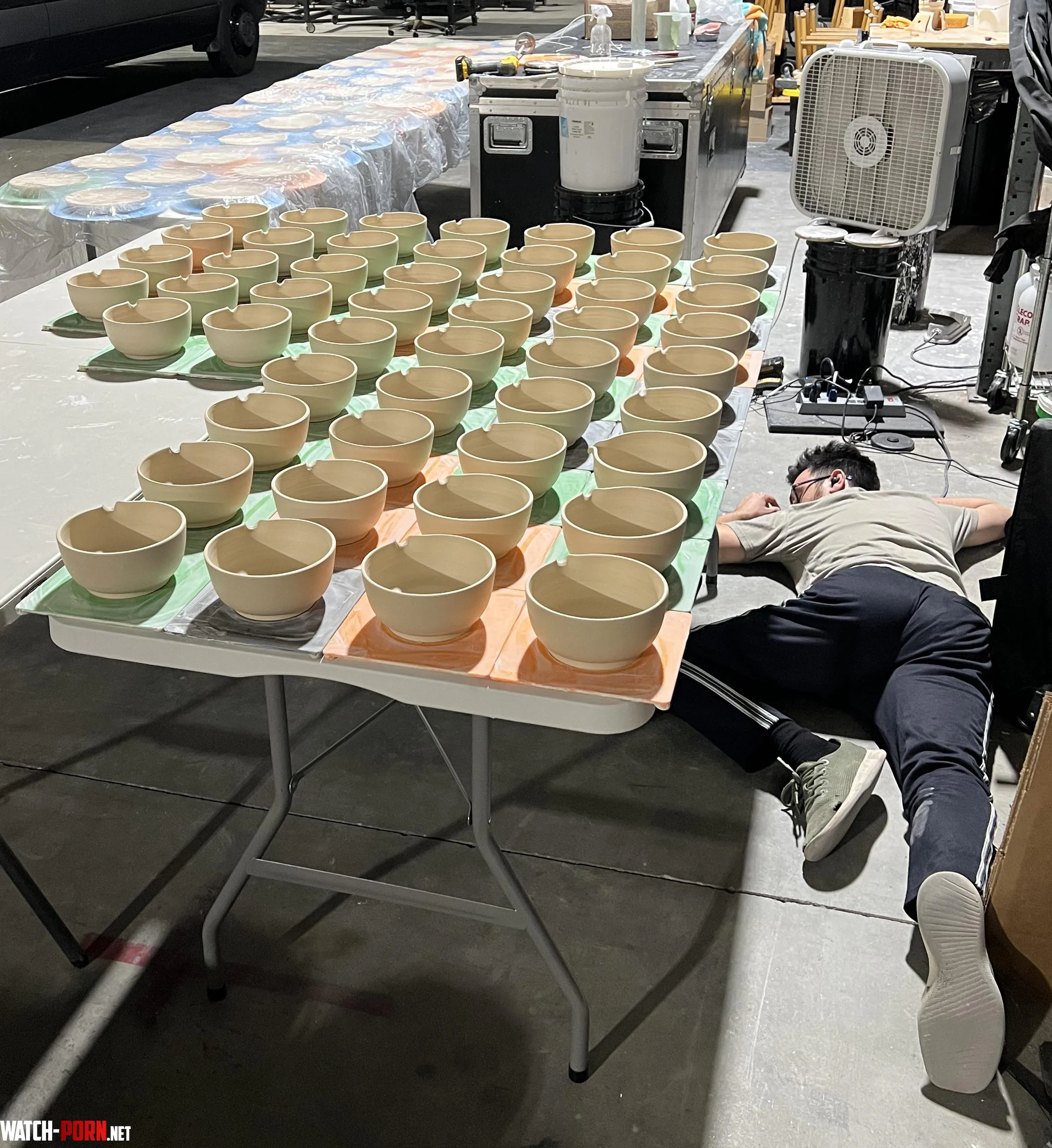 Made 50 matcha bowls now time for a nap by Damonchat