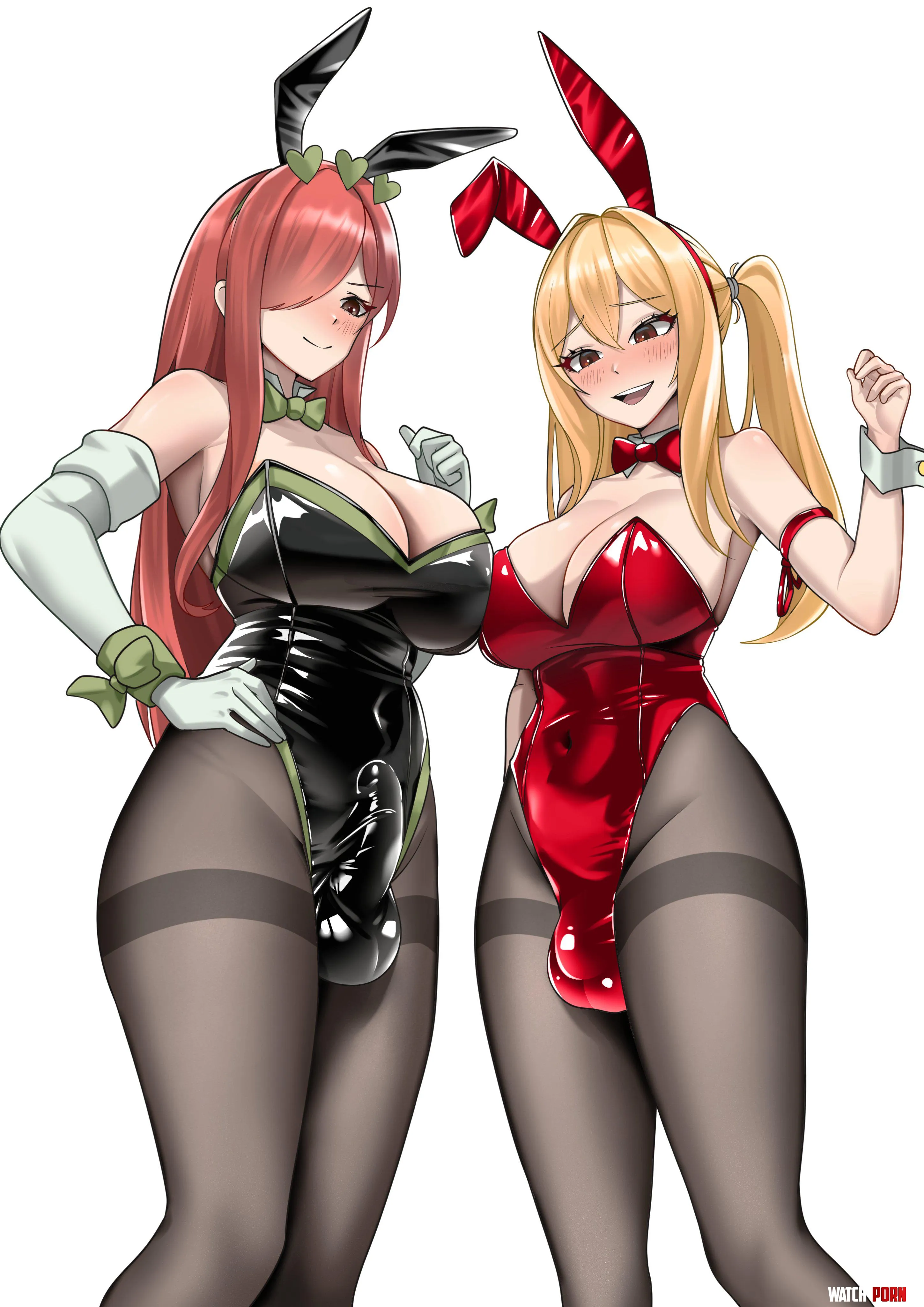 Two Shiny Bunnygirl Bulges wujack by itsaferbie