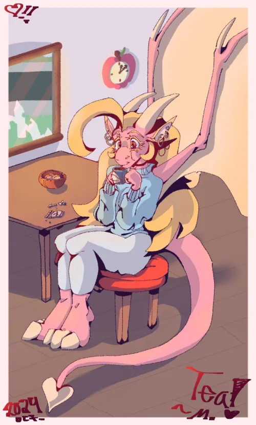 Thumbnail Enjoy a Unique Blend: Dragon and Peach Tea by Vansillaaa | furry