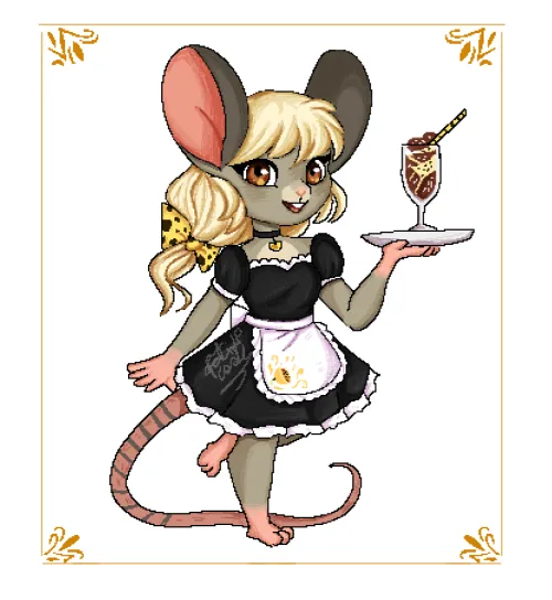 Thumbnail Edmondghost's Creation: Maid Rat Serving Passion Fruit Ice Cream