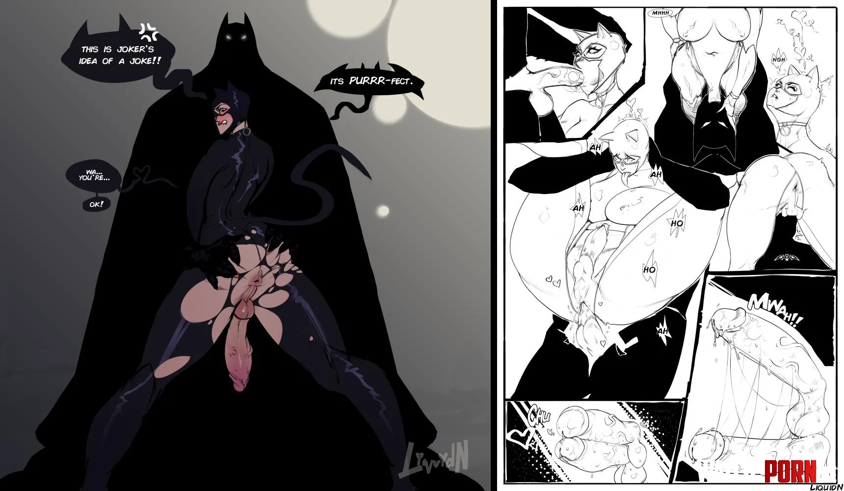 Batman x futa Catwoman by LiquidN  by Dangerous_Bubble