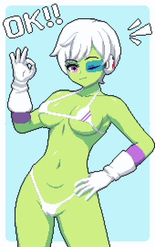 Thumbnail Cheelai From Dragon Ball Super Pixel Art NSFW by _Sk093