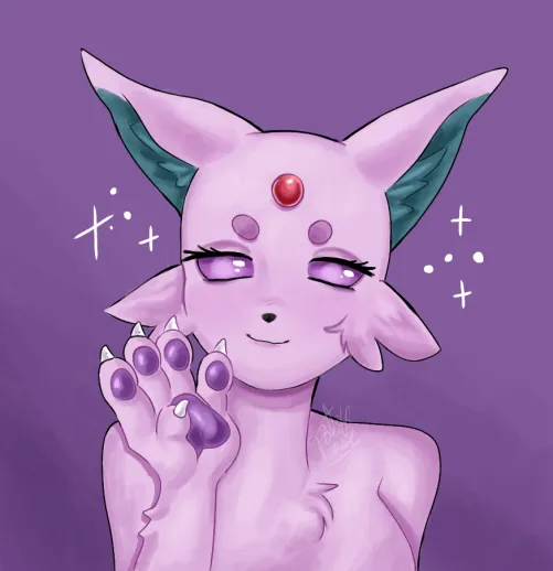 Thumbnail Espeon Art Unveiled - Furry by Edmondghost