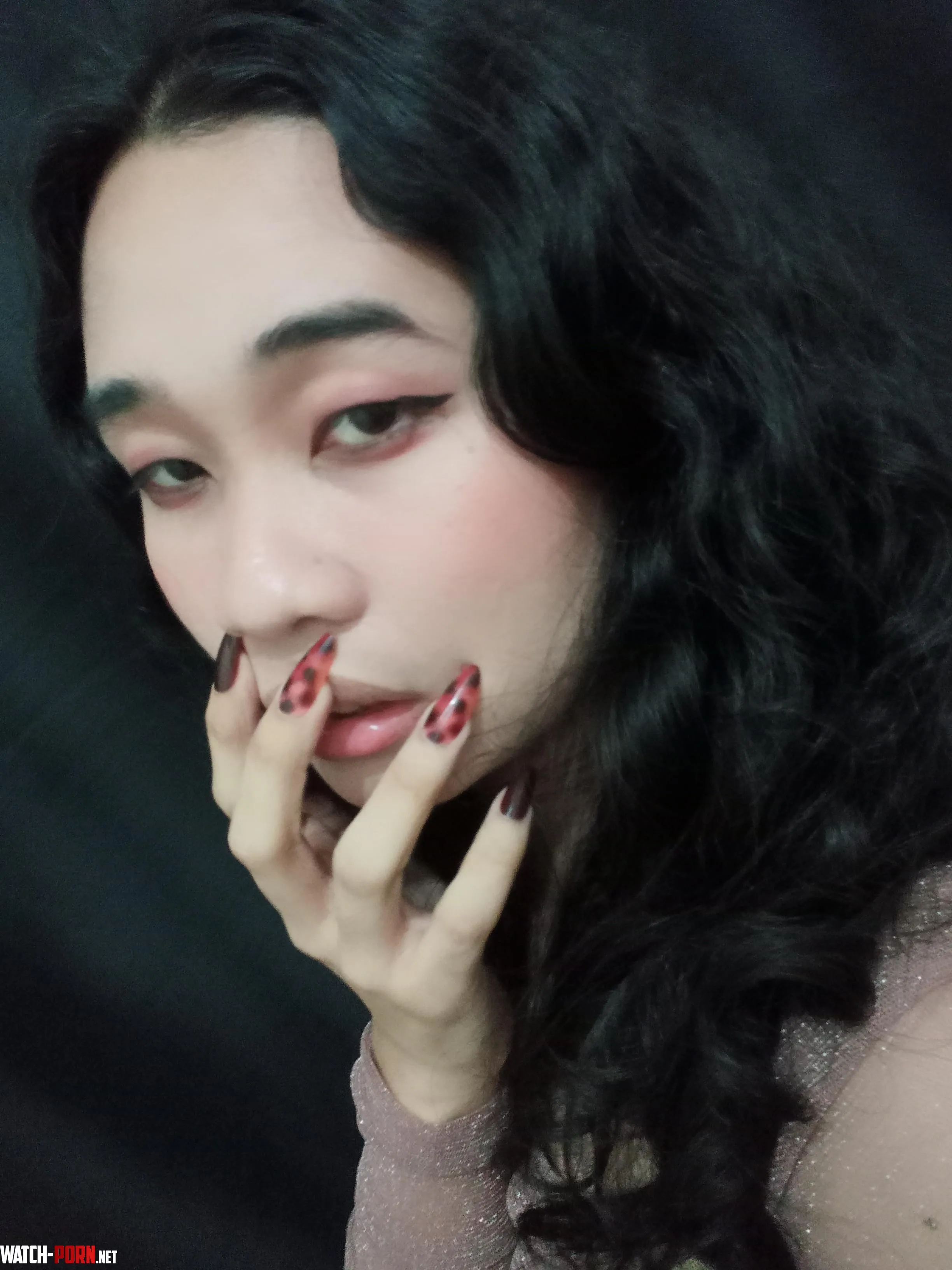 this gotta be my ugliest makeup look but at least my nails are pretty  by meforkakashi