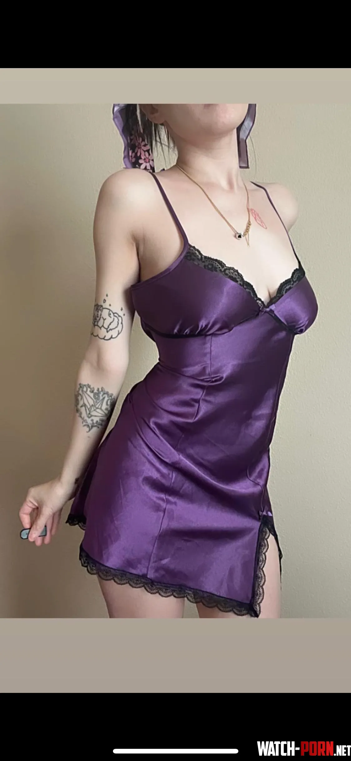 Purple silk slip dress   by playgiirrl