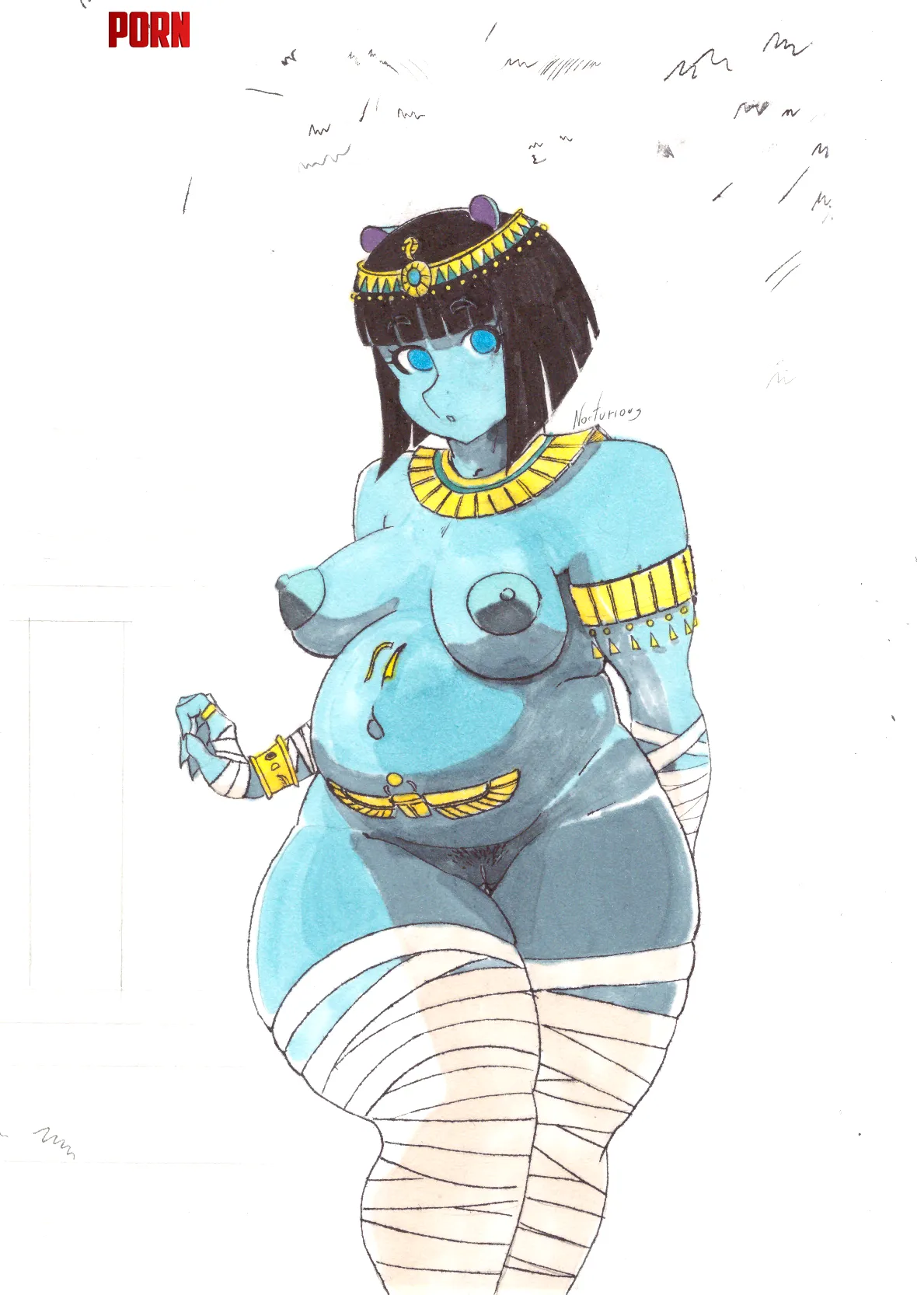 Chonky Egyptian Hippo Girl by NocturiousArt