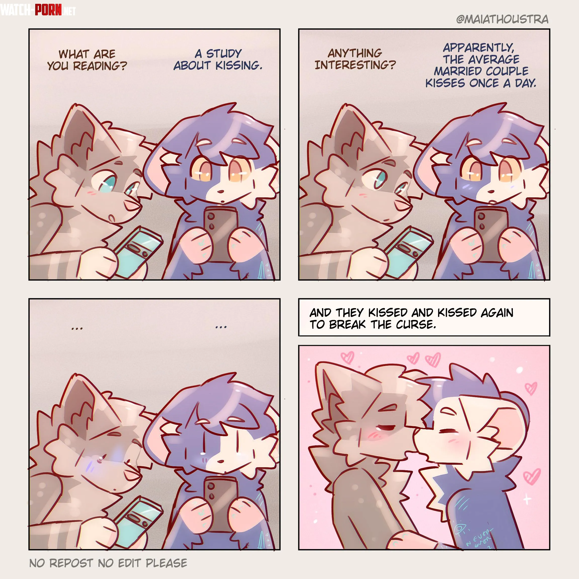 Postmarital kisses  comic by me maiathoustra by maiathoustra