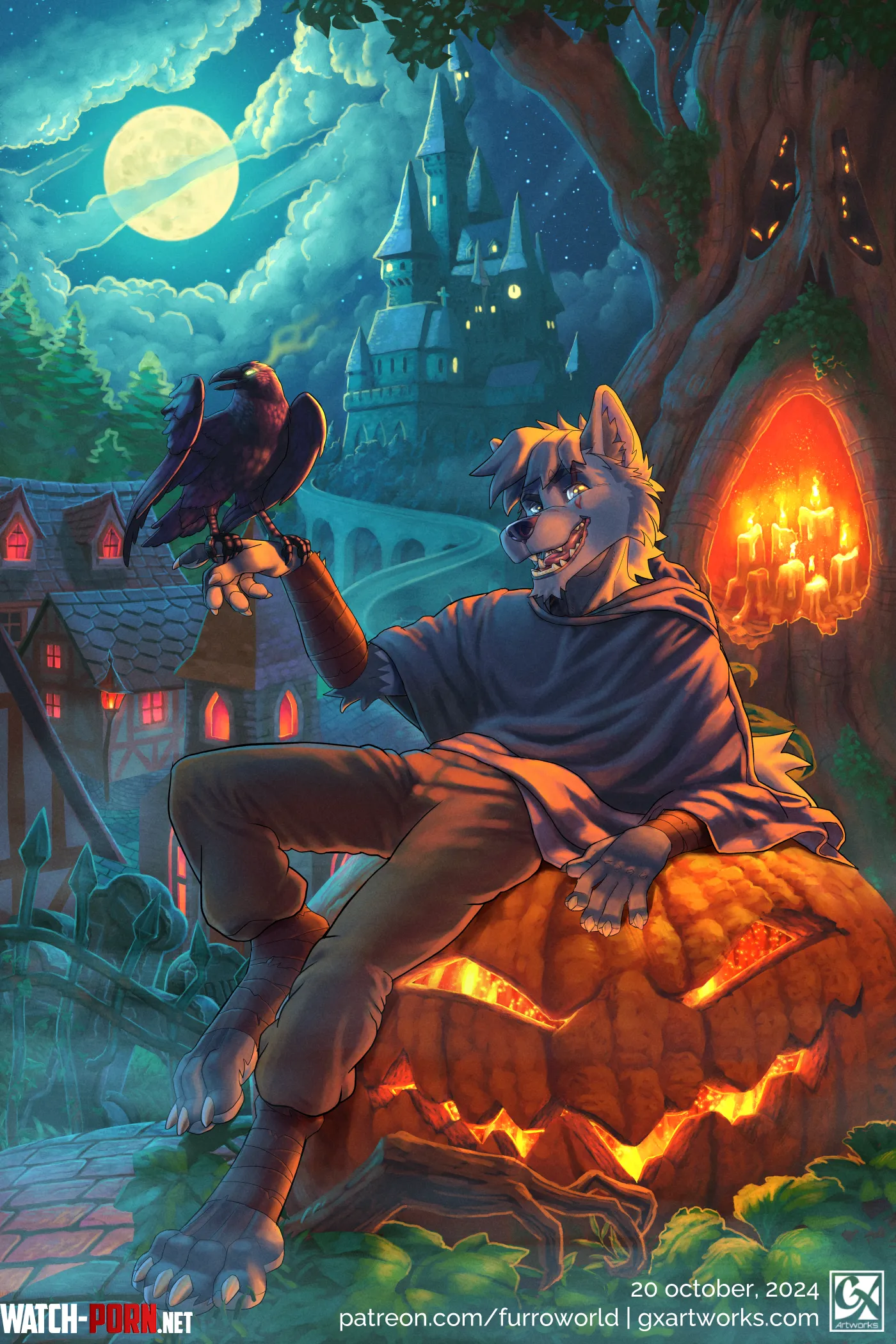 YCH Halloween comission for Omari48 FA OC name Omari Specie wolf Art by me  by Lycantropunk