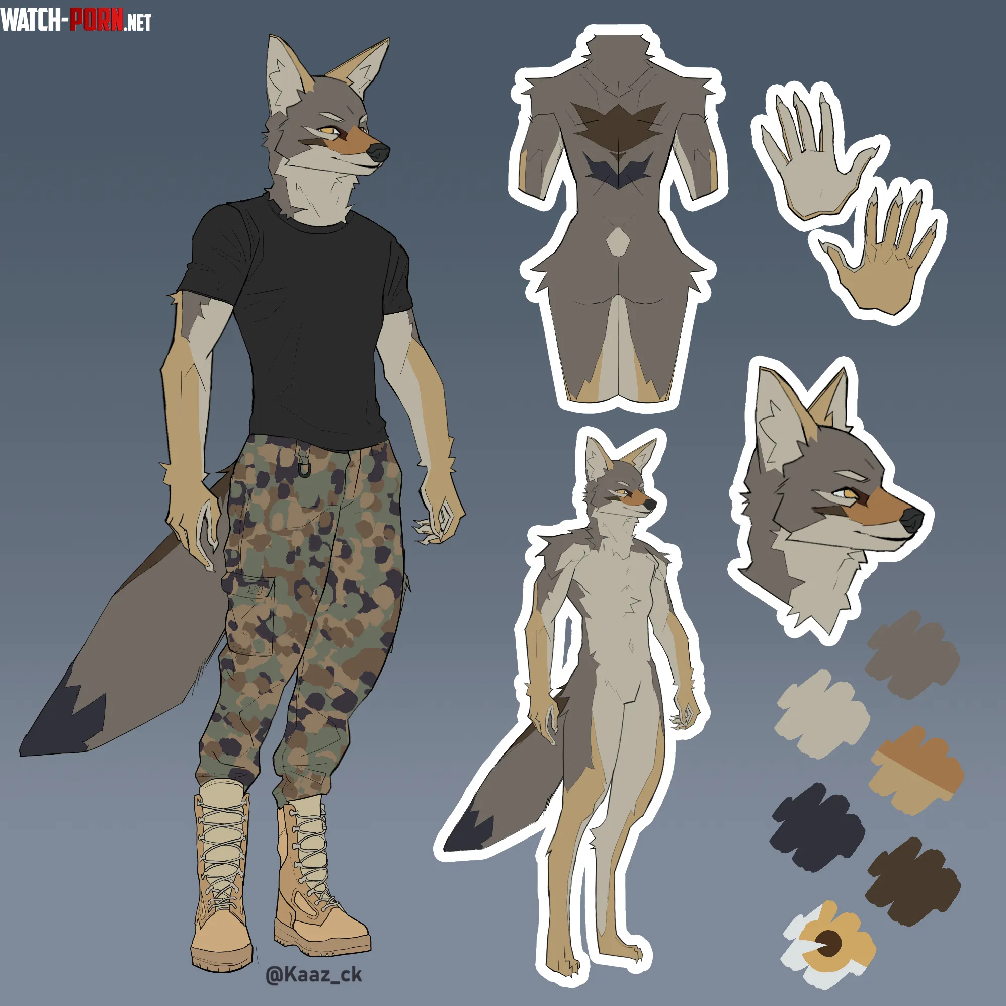 Coyote Ref sheet Art by me Comms Open by Kaaz_ck