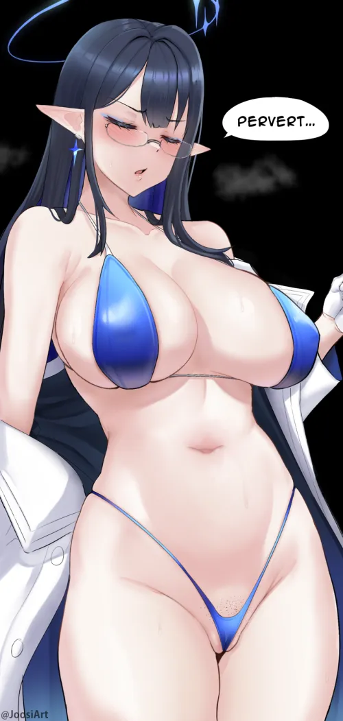 Thumbnail StellarStunning's Stylish Blue Bikini Rin in Blue Archive - MonsterGirl