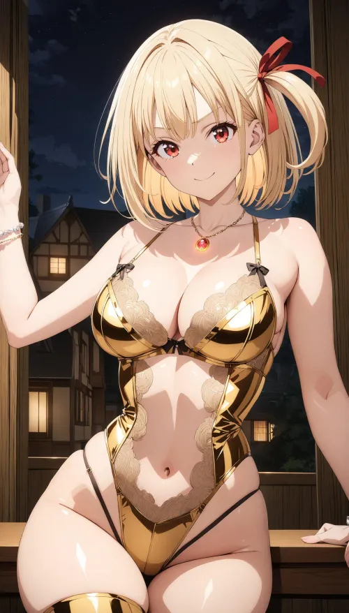 Thumbnail Golden Charm: CheetahSperm18's Chisato Art | animebodysuits