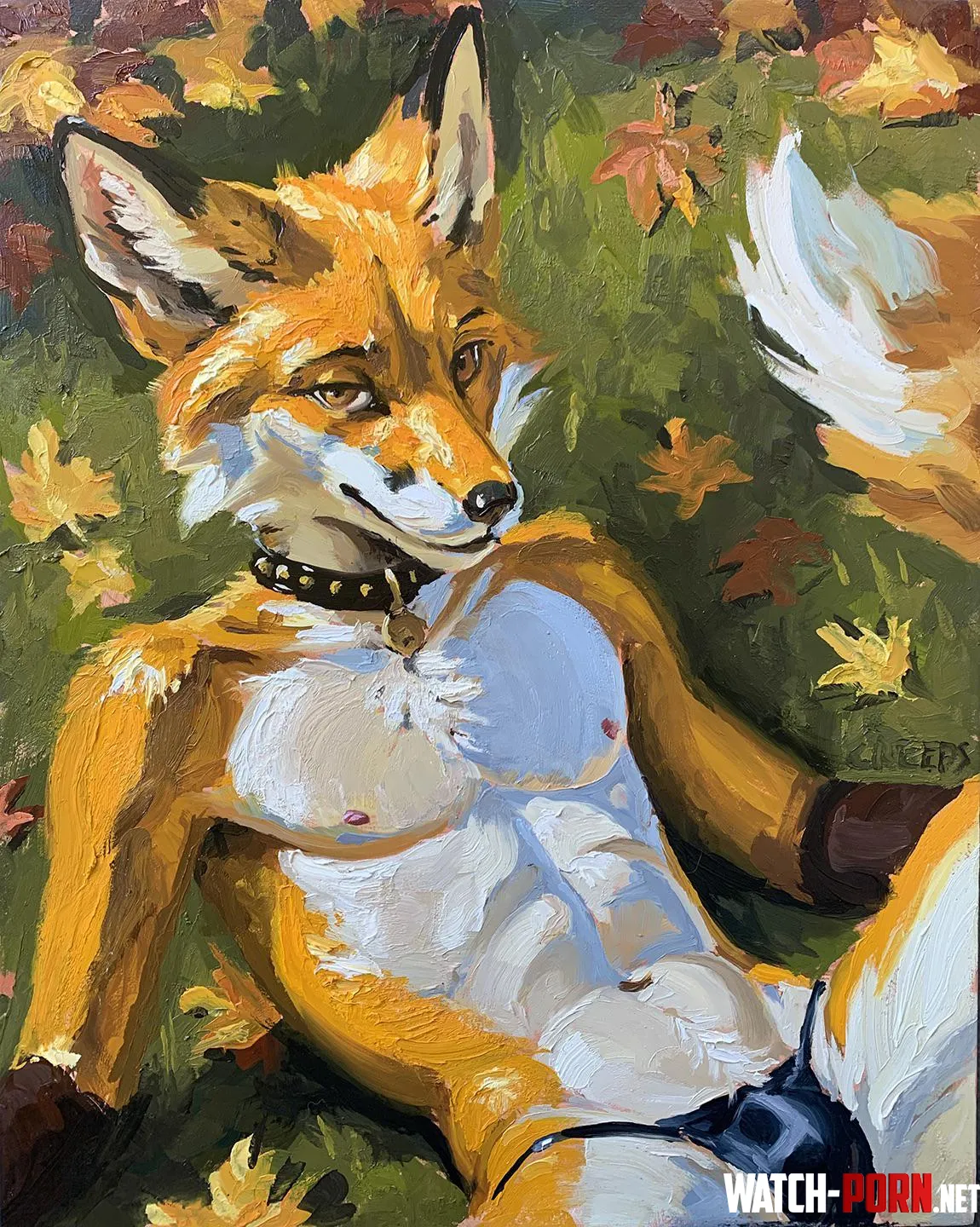 Q A Foxy Fall oil painting by me by 0-disgustipated