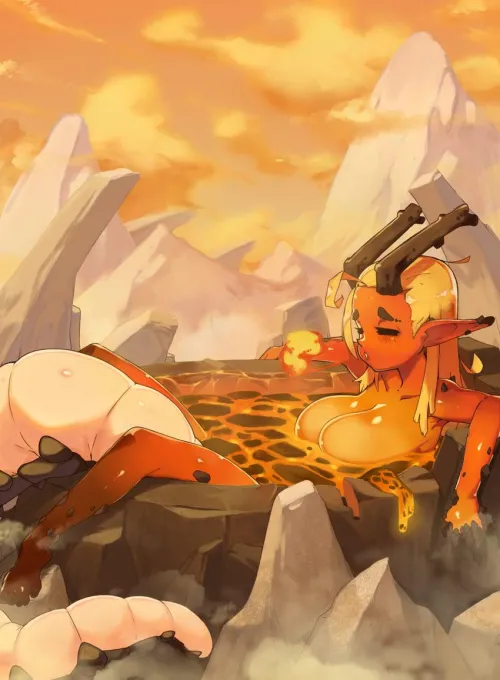 Thumbnail Lava girl using magma as a hotspring VinsMousseux by Ok_Soft_772