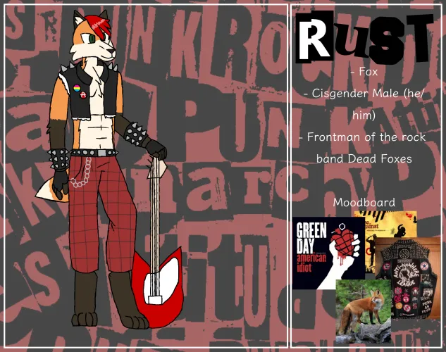 Thumbnail Rust Ref Sheet for Fursona - Furry Art by rustyf0xwastaken