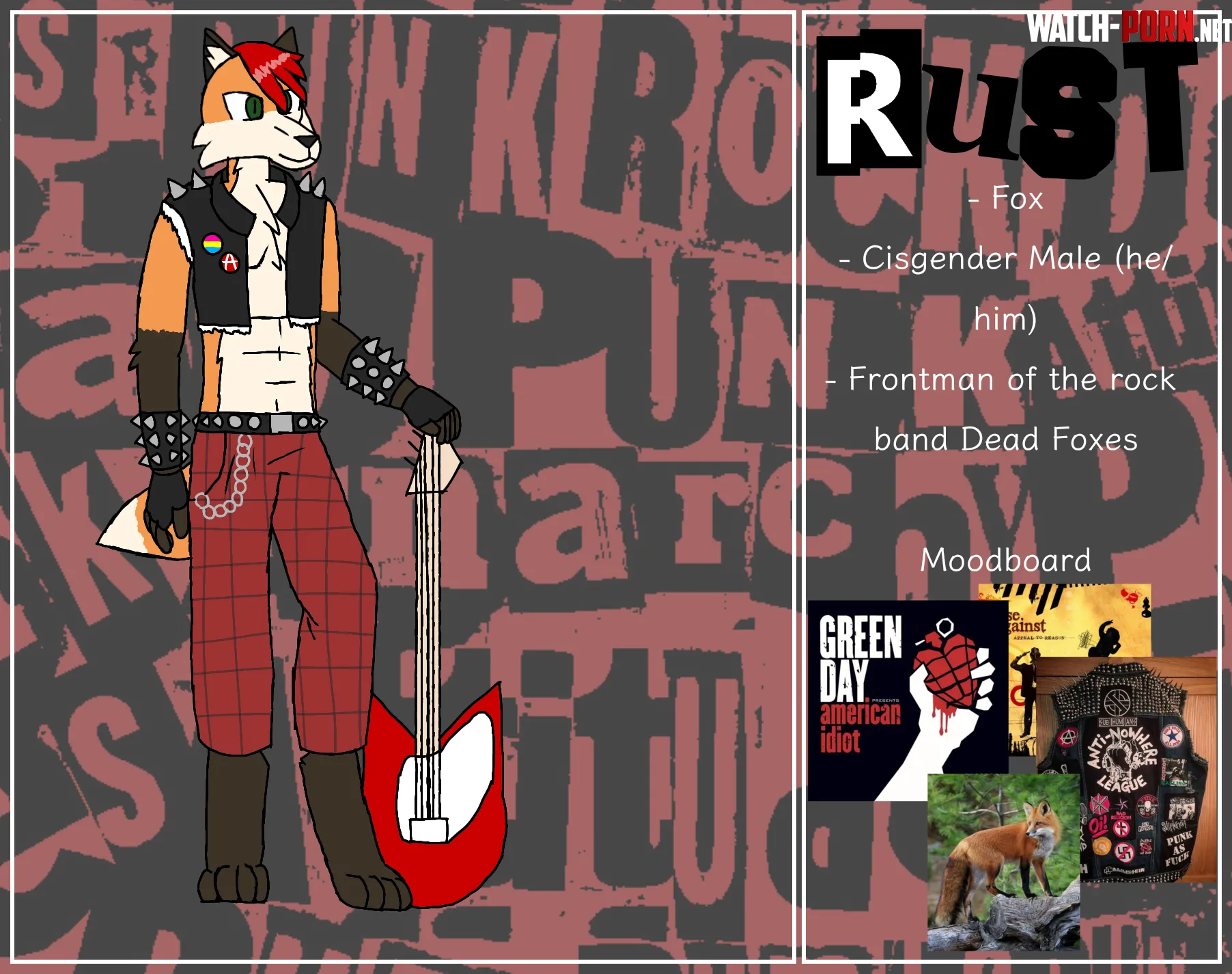 Ref sheet for my fursona Rust Art by me by rustyf0xwastaken