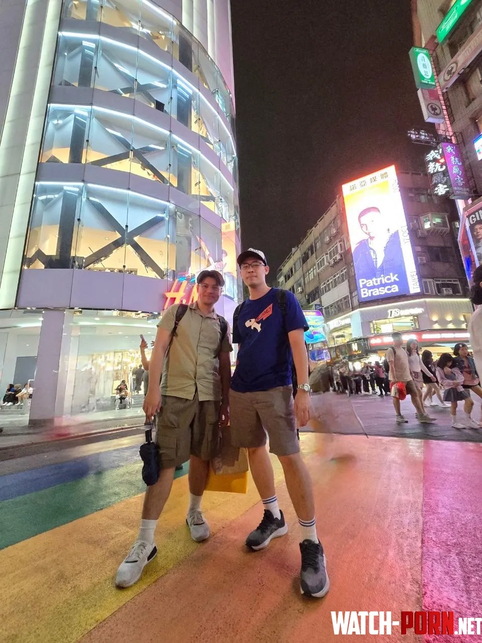 My boyfriend and I at Ximen Rainbow Crosswalk in Taiwan by Amankris759