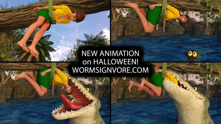 Thumbnail TeaserCrocFHumanSoftOral: ImageCroc & Jane Porter by WormsignVore | Vore