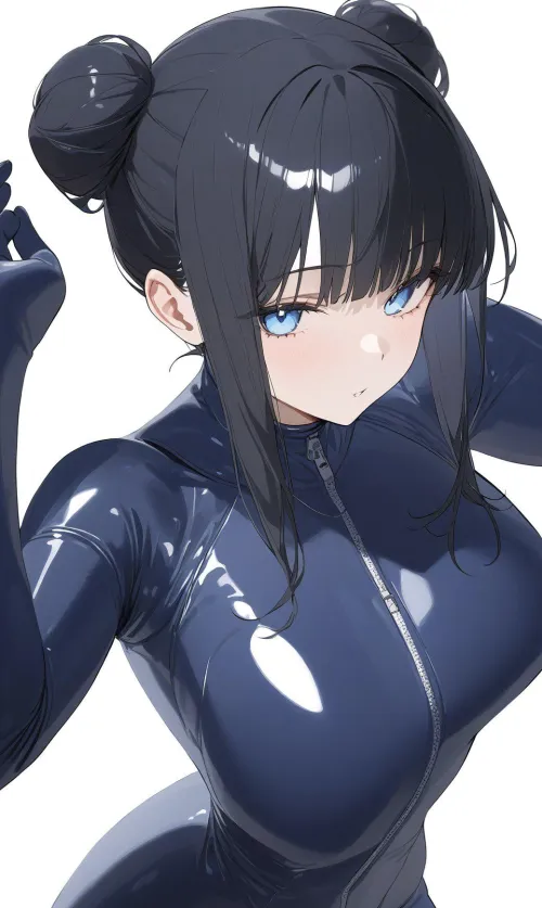 Thumbnail Sensual Style in Blue: Saori Joumae's Anime Bodysuit by CheetahSperm18