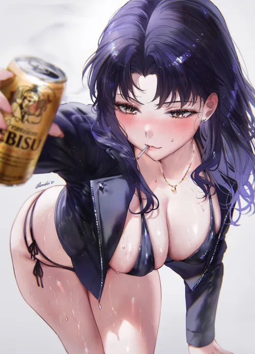 Thumbnail Misato Evangelion by xSaviour_N | BigAnimeTiddies Category