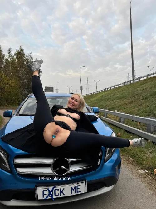 Thumbnail Stretching on the Roadside by Flexiblewhore in Unashamed Category