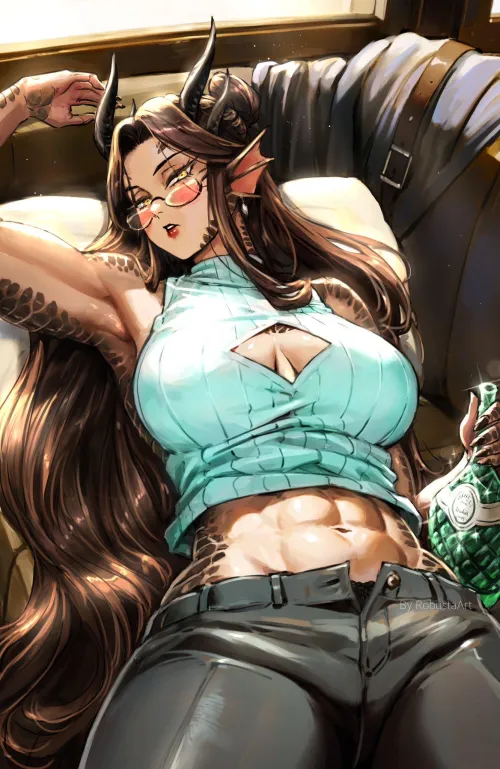 Thumbnail RobustaArt Originals: Day Drinking Delights in MonsterGirl Category