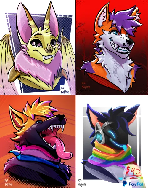 Thumbnail Open Commissions for Busts - Furry Art by gui_sketchs