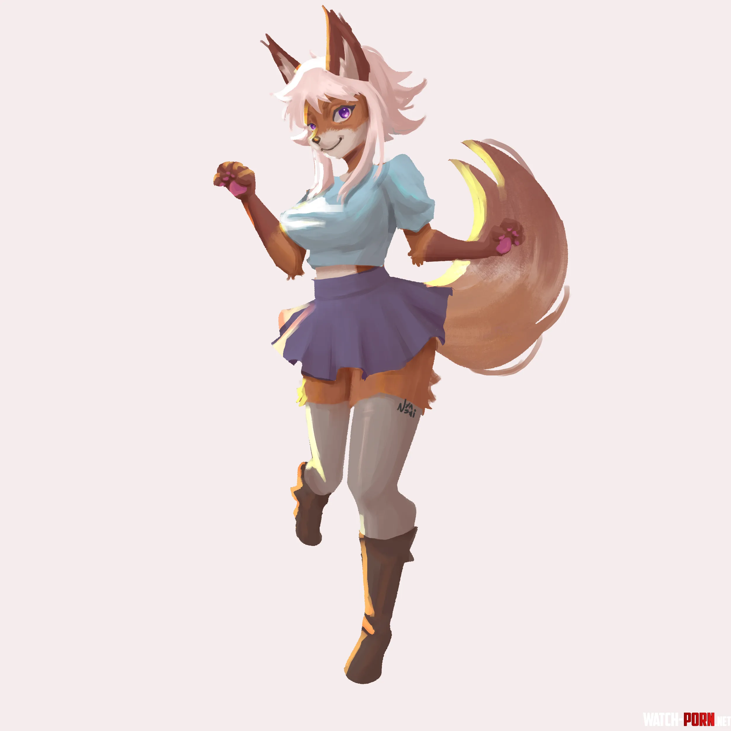 hi guys for a influence of a friend i tried to make a character for me so i wanted to show u lt3 art by me by Nyanshi-exe