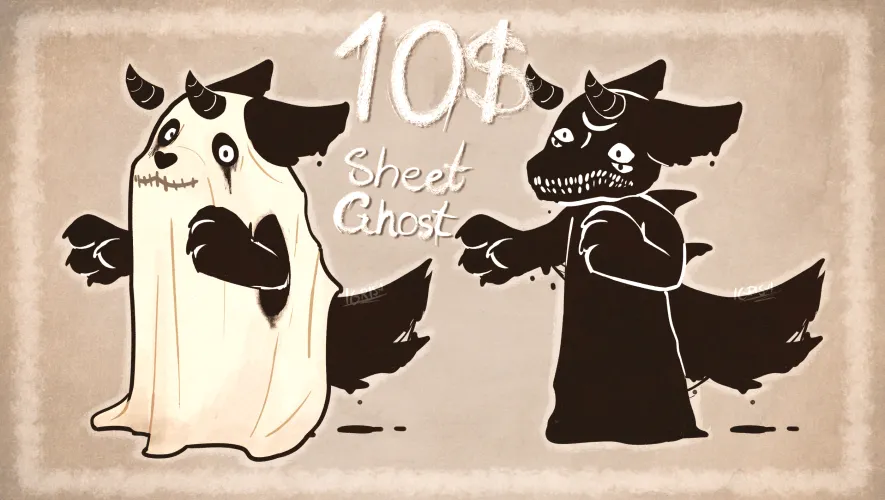 Thumbnail Sheet Ghost Adoptable by Igrisa | Furry