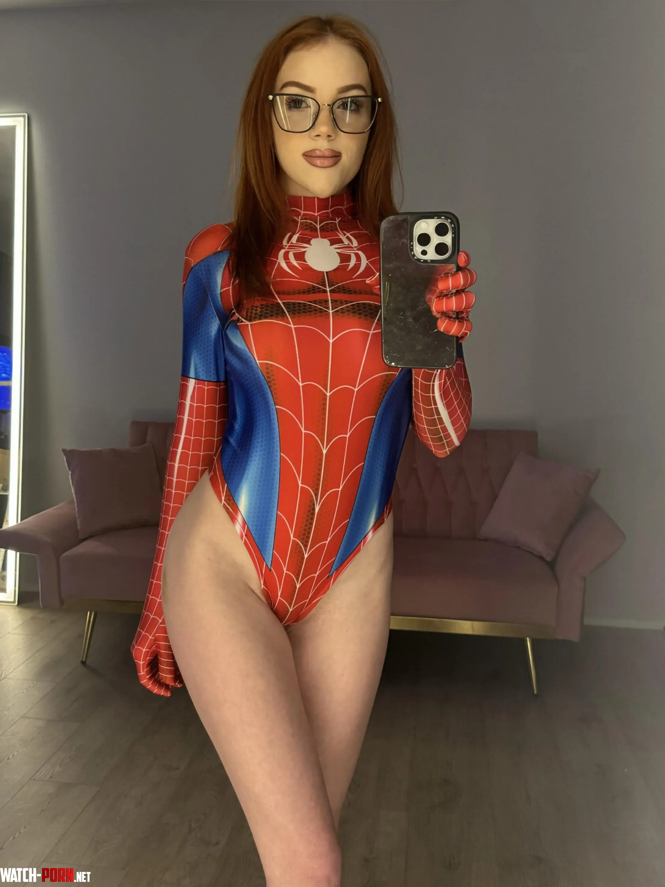 Spider girl forgot to wear undies  by lindsey_palmer