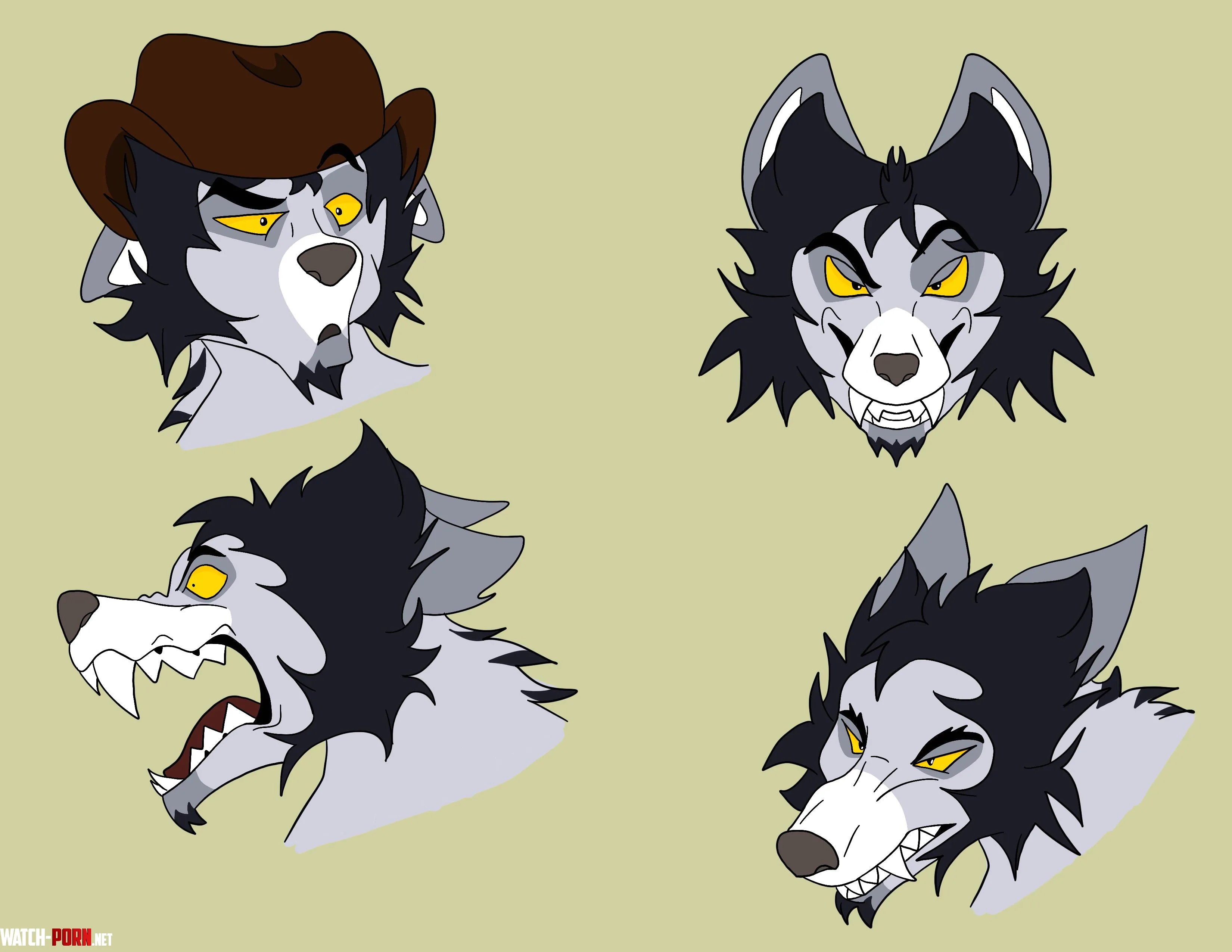 Wolf guy doodles art by me by Bluvolt3