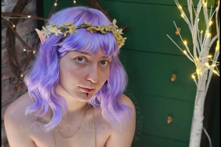 Thumbnail Purple Haired Elf Offers Oral Support by DemonicNesquik in GirlswithNeonHair