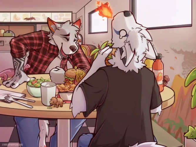 Thumbnail WildPurpleBeans Explores Spicy Burgers in the Furry Category