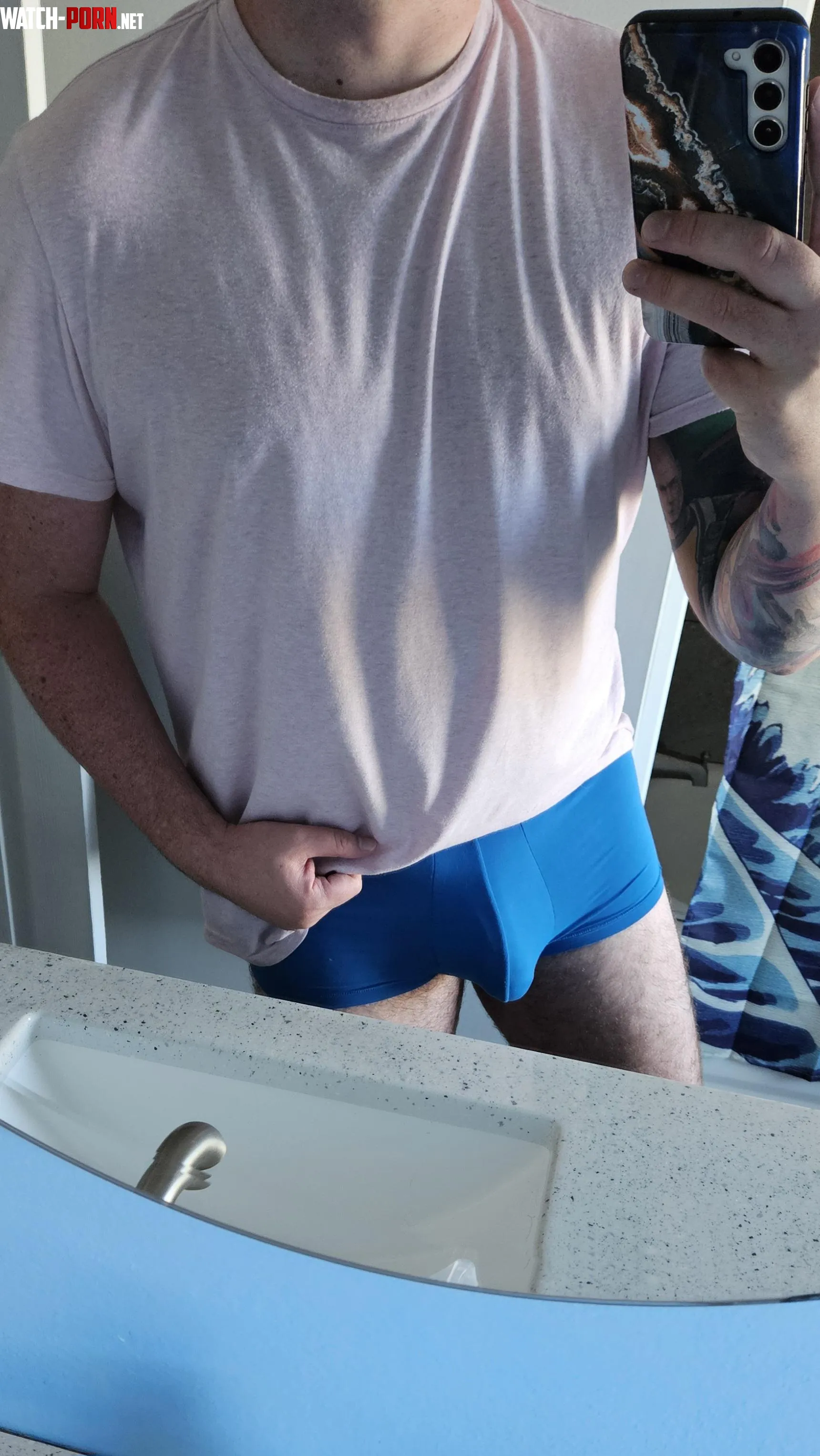 Bulging in blue today by Natural_Top4288