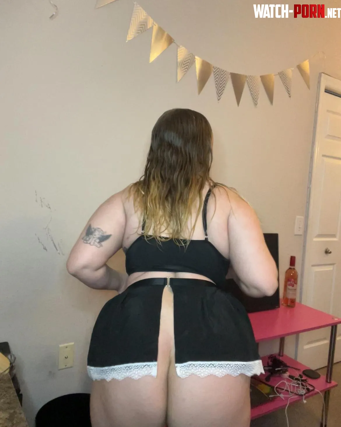 behind my maid costume  by Lexii_lyn