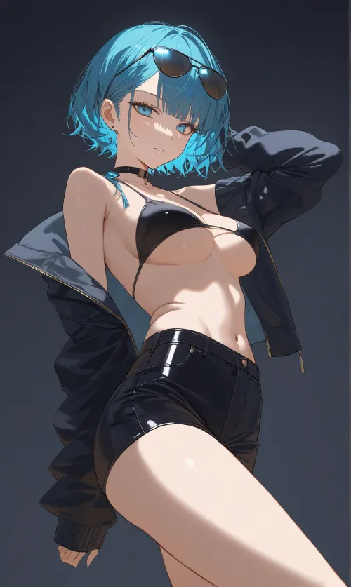 Thumbnail CheetahSperm18 Rocks a Black Jacket & Hotpants in the animemidriff World