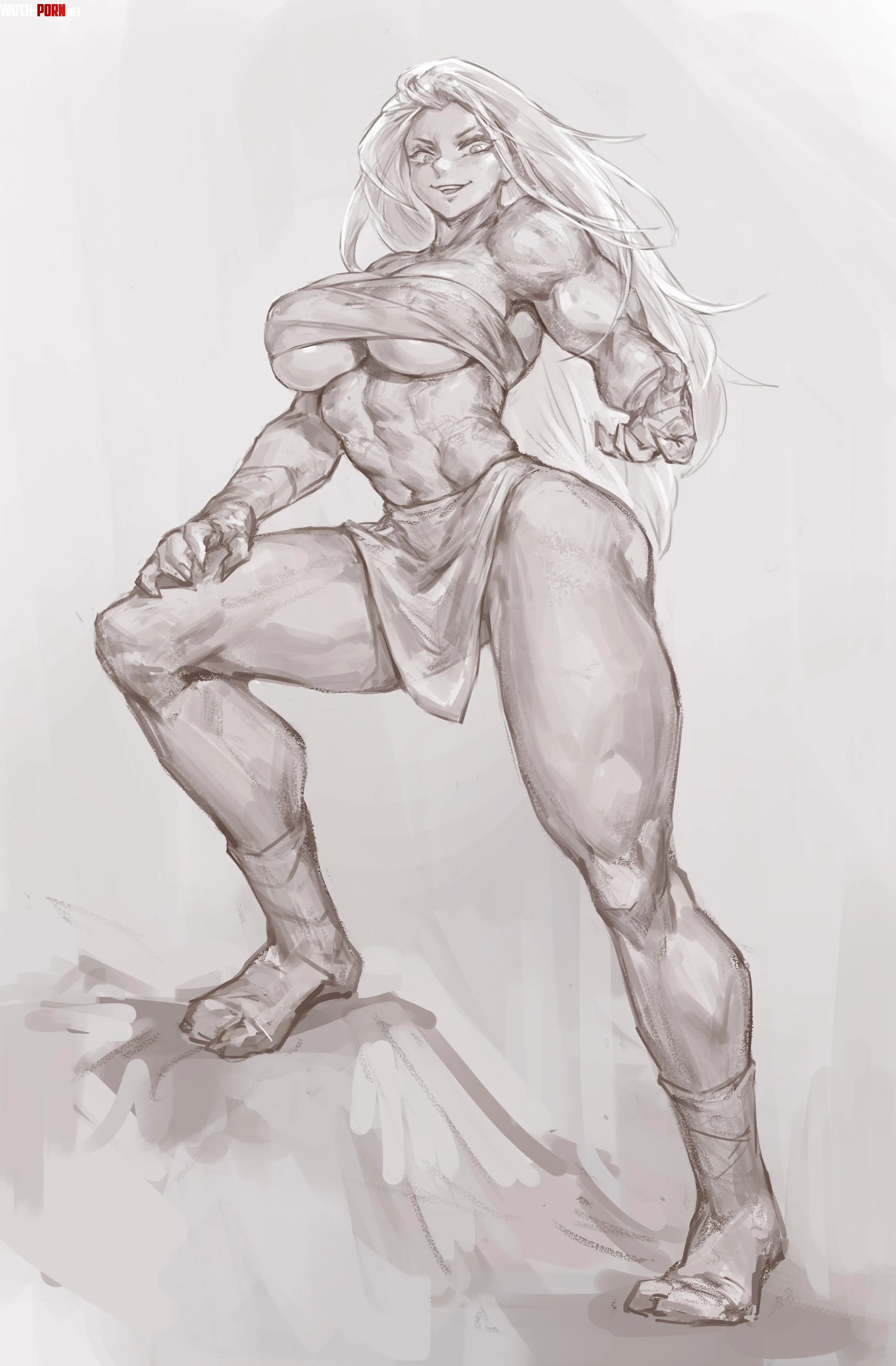 Buff girl sketch Original by StarvingArtist2000