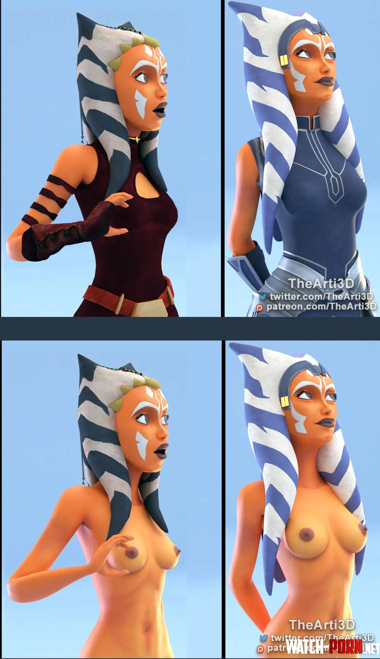 Ahsoka ON  OFF TheArti3D by Ahsokii