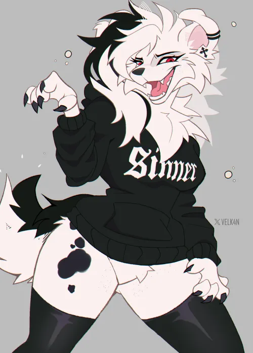 Thumbnail Edgy Goth Dog Showcase by Velkanh | furry