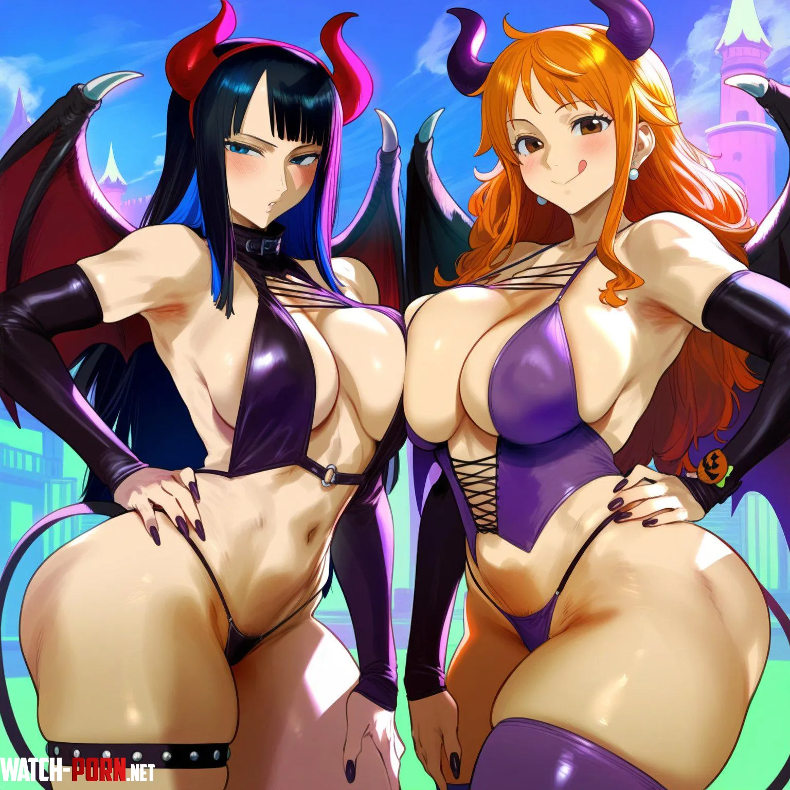 Nami and Nico Robin  One Piece by Osyasenpai